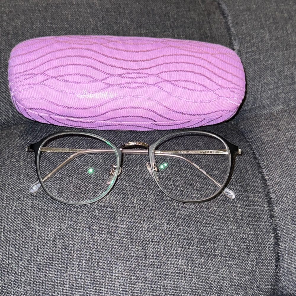Purple Frame Eye Glasses with Blue Light Filter and Nose Pad